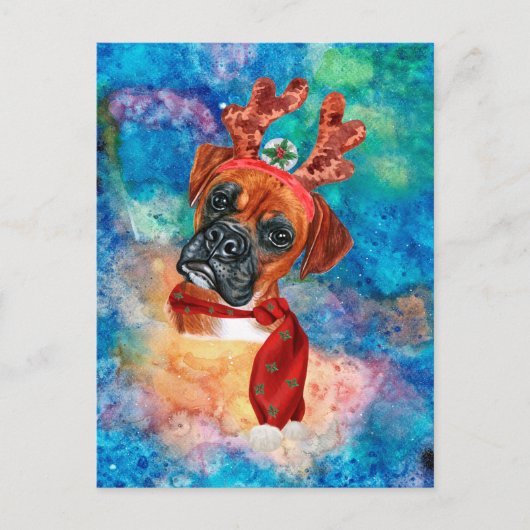 Boxer Breed Dog Kerstmis Feestdagenkaart (Voorkant)