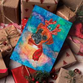 Boxer Breed Dog Kerstmis Feestdagenkaart