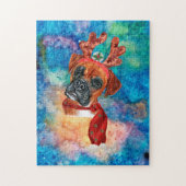 Boxer Breed Dog Kerstmis Legpuzzel (Verticaal)