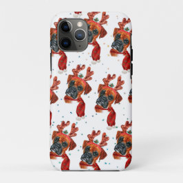 Boxer Breed Waterverf Dog Pattern sterft Kerstmis Case-Mate iPhone Case