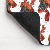 Boxer Breed Waterverf Dog Pattern sterft Kerstmis Muismat (Hoek)