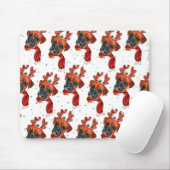 Boxer Breed Waterverf Dog Pattern sterft Kerstmis Muismat (Met muis)