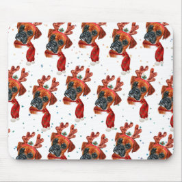 Boxer Breed Waterverf Dog Pattern sterft Kerstmis Muismat