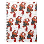 Boxer Breed Waterverf Dog Pattern sterft Kerstmis Notitieboek (Voorkant)
