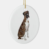 Boxer - brindle (natuurlijke oren) keramisch ornament (Rechts)