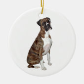 Boxer - brindle (natuurlijke oren) keramisch ornament (Voorkant)