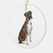 Boxer - brindle (natuurlijke oren) keramisch ornament (Links)