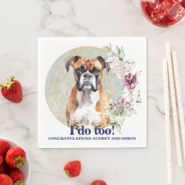 Boxer Bruiloft Servetten Met Honden Foto