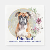 Boxer Bruiloft Servetten Met Honden Foto (Voorkant)