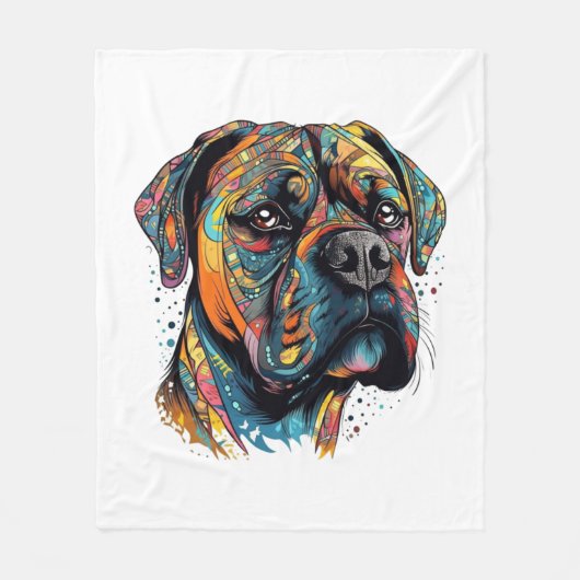 Boxer Buddies Speels Pup Bestand Samenvatting Digi Fleece Deken (Voorkant)