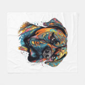 Boxer Buddies Speels Pup Bestand Samenvatting Digi Fleece Deken (Voorkant (Horizontaal))