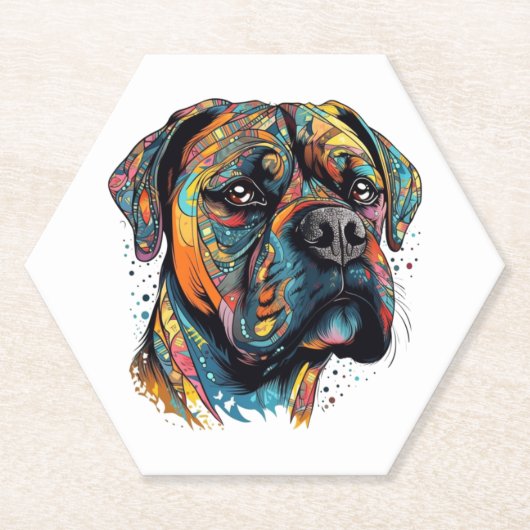 Boxer Buddies Speels Pup Bestand Samenvatting Digi Kartonnen Onderzetters (Voorkant)