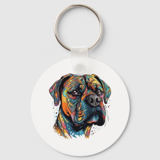 Boxer Buddies Speels Pup Bestand Samenvatting Digi Sleutelhanger (Voorkant)