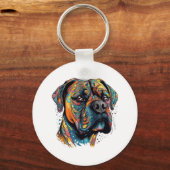 Boxer Buddies Speels Pup Bestand Samenvatting Digi Sleutelhanger (Voorkant)