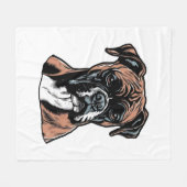 Boxer Buddy Humoristische Beschermende Fleece Deken (Voorkant (Horizontaal))