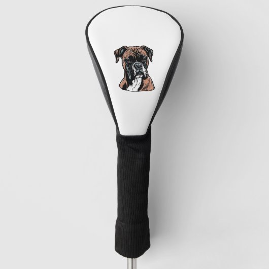 Boxer Buddy Humoristische Beschermende Golfheadcover (Voorkant)