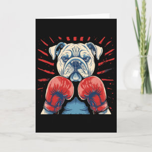 Boxer Bulldog Met Bokshandschoenen Kickboksen Grap Kaart
