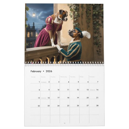 Boxer Calendar Kalender (Feb 2026)
