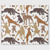 Boxer-cartoon in verschillende poten naadloos cadeaupapier (Vlak)