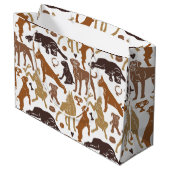 Boxer cartoon in verschillende stellen groot cadeauzakje (Achterkant Gekanteld)