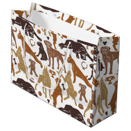 Boxer cartoon in verschillende stellen groot cadeauzakje