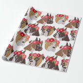 Boxer cartoon kleurig naadloos patroon cadeaupapier (Uitgerold)