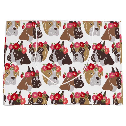 Boxer cartoon kleurig naadloos patroon groot cadeauzakje (Voorkant)