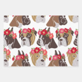 Boxer cartoon silhouet naadloos met kleurrijke hon inpakpapier vel (Voorkant 2)