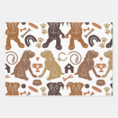 Boxer cartoon silhouet naadloos met kleurrijke hon inpakpapier vel (Voorkant)