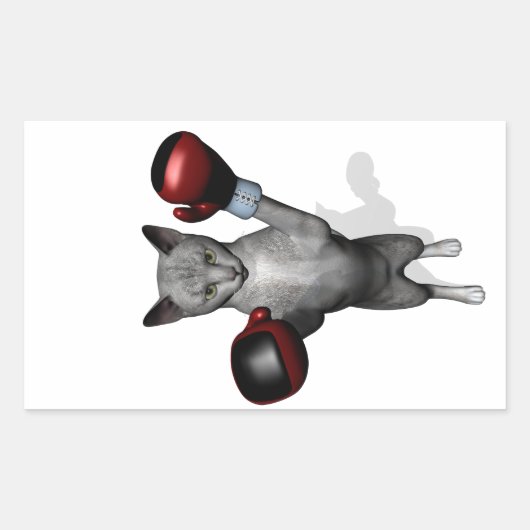 Boxer Cat Rechthoekige Sticker (Voorkant)