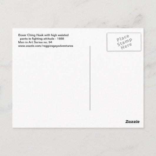 Boxer Ching Hook Mannelijke Foto Briefkaart (Achterkant)