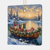 Boxer Christmas Boat Holiday Keramisch Ornament (Links)
