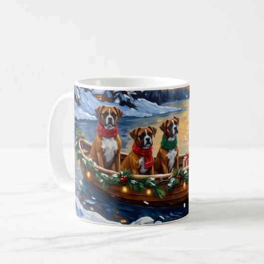 Boxer Christmas Boat Holiday Koffiemok (Voorkant links)