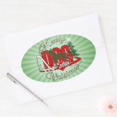 BOXER CHRISTMAS DOG OVALE STICKER (Envelop)