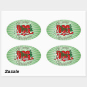 BOXER CHRISTMAS DOG OVALE STICKER (Vel)