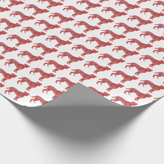 Boxer Christmas Dog Schattige Silhouet Wit Cadeaupapier (Hoek)