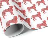 Boxer Christmas Dog Schattige Silhouet Wit Cadeaupapier (Rol Hoek)