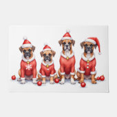 Boxer Christmas Dress Santa Hat Deurmat (Voorkant)