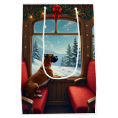 Boxer Christmas Eve Train Ride Painting Medium Cadeauzakje (Achterkant)