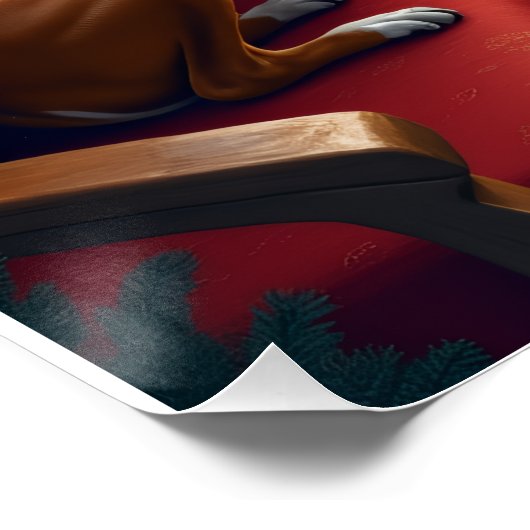 Boxer Christmas Eve Train Ride Painting Perfect Poster (Hoek)