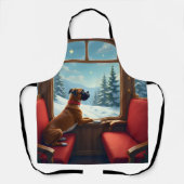 Boxer Christmas Eve Train Ride Painting Schort (Voorkant)