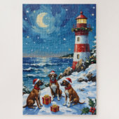 Boxer Christmas Lighthouse Holiday Legpuzzel (Verticaal)