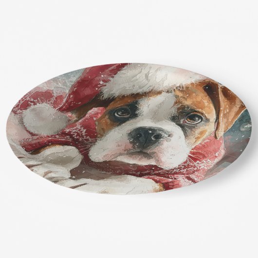   Boxer Christmas  Paper Plate Papieren Bordje (Gekanteld)