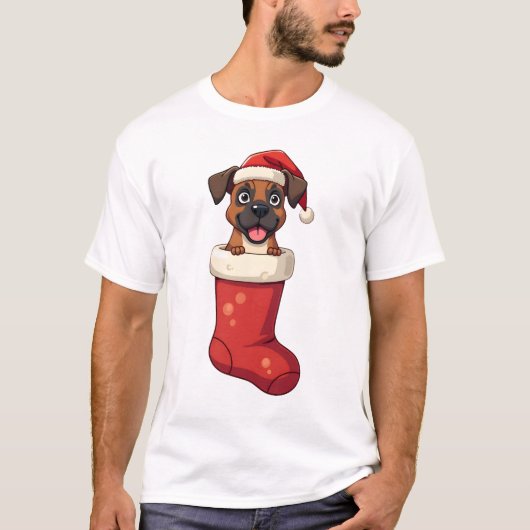 Boxer Christmas Stocking T-shirt (Voorkant)