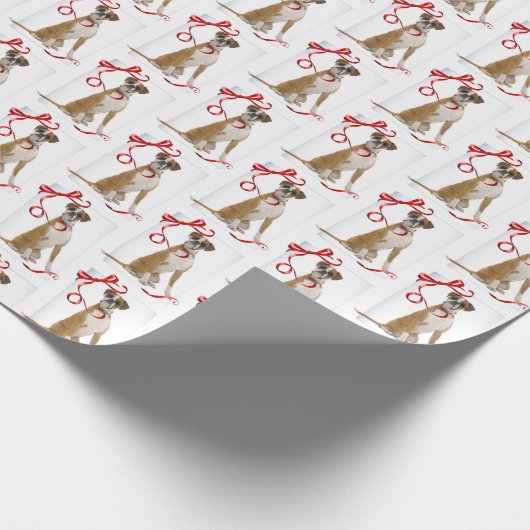 Boxer Christmas Wrapping Paper Cadeaupapier (Hoek)