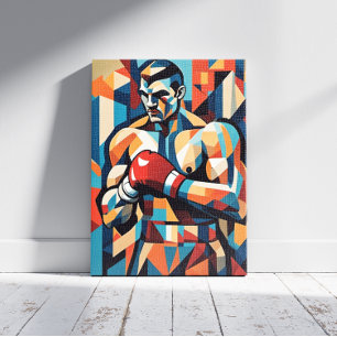 Boxer Cubist Canvas Print