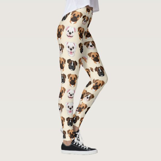 Boxer Cute Dog Lover Pattern Leggings (Rechts)