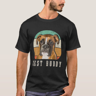 Boxer Dad Boxer Ma Best Buddy Retro  Dog T-shirt
