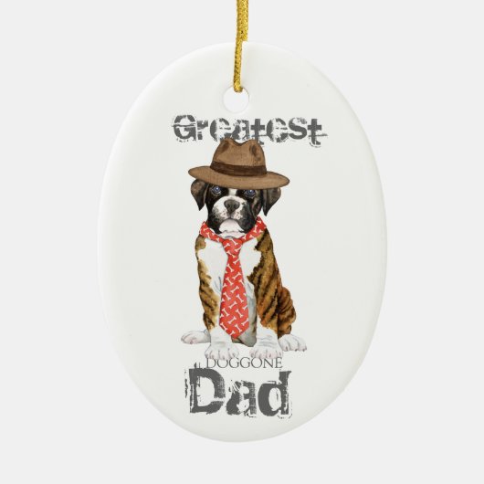 Boxer Dad Ceramic Ornament (Voorkant)