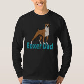 Boxer Dad Green Blauwgroen tekst Dog Drawing T-shirt (Voorkant)